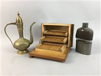 Lot 212 - A GERMAN STEIN, BRASS WARE, CIGARETTE BOX AND OTHER COLLECTABLES