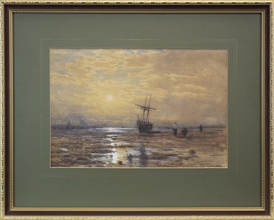 Lot 640 - BEACHED BOAT, A WATERCOLOUR BY JAMES ALFRED AITKEN