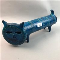 Lot 170 - AN ITALIAN STUDIO POTTERY CAT AND OTHER SIMILAR FIGURES