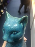 Lot 170 - AN ITALIAN STUDIO POTTERY CAT AND OTHER SIMILAR FIGURES