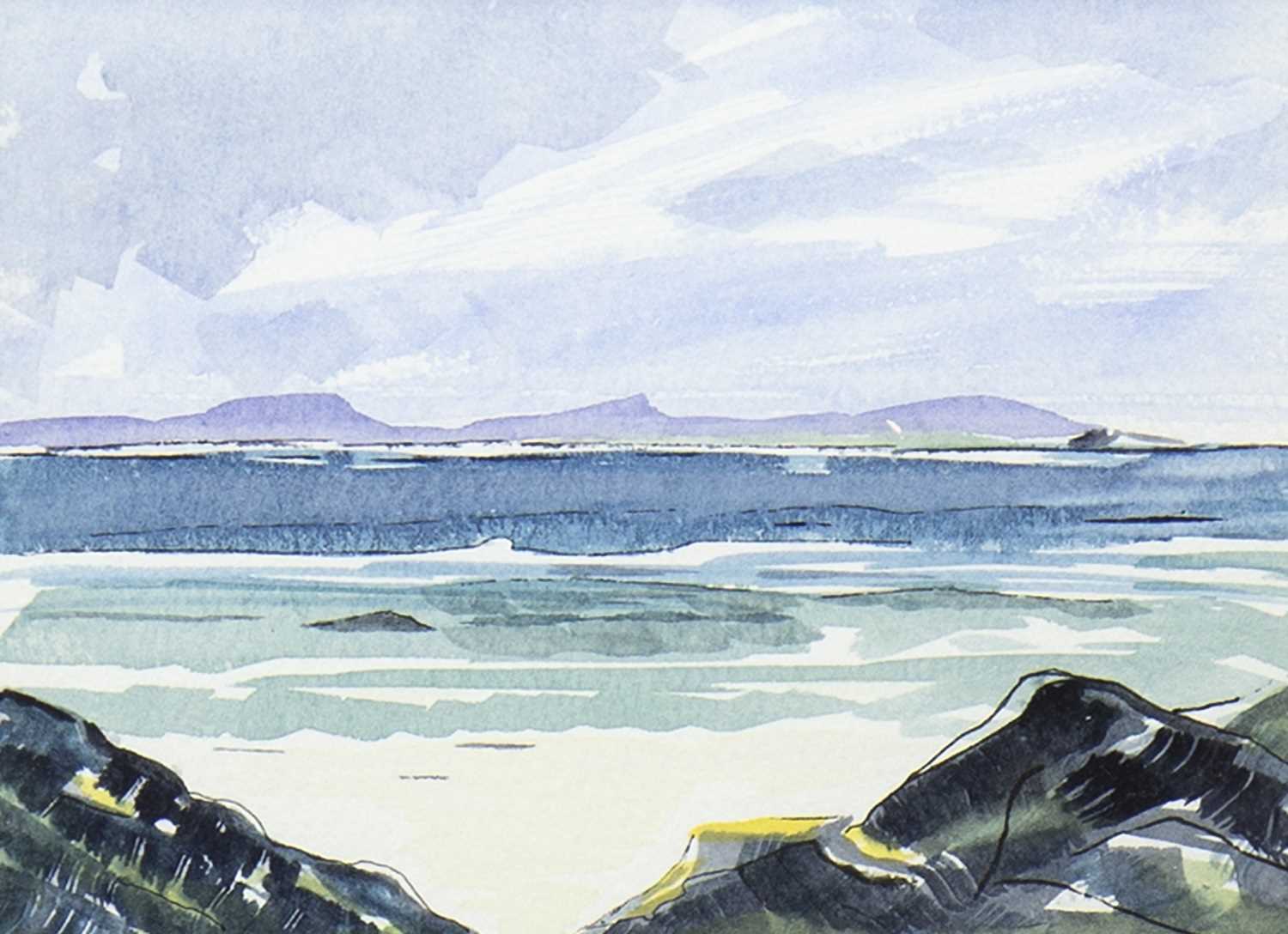 Lot 642 - VIEW FROM THE SHORE, A WATERCOLOUR