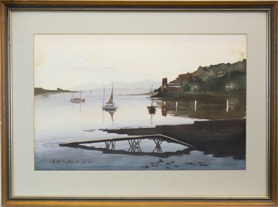 Lot 644 - HARBOUR SCENE, A WATERCOLOUR BY R MCCULLOCH