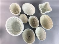 Lot 177 - A VICTORIAN COPELAND CERAMIC JELLY MOULD AND OTHER MOULDS