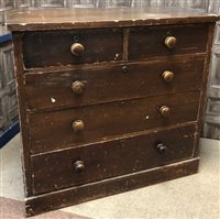 Lot 184 - A PINE CHEST OF DRAWERS