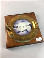 Lot 236 - A PORT HOLE PICTURE FRAME WITH OTHER TREEN ITEMS