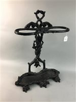 Lot 343 - A CAST IRON STICK STAND