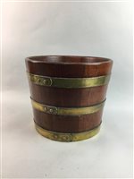 Lot 340 - A BRASS BOUND WOOD BUCKET