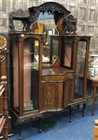 Lot 405 - AN EDWARDIAN INLAID MAHOGANY DISPLAY CABINET