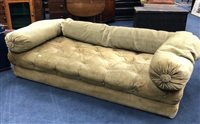 Lot 399 - A GREEN ROLL END DAY BED