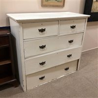 Lot 396 - A WHITE PAINTED CHEST OF DRAWERS