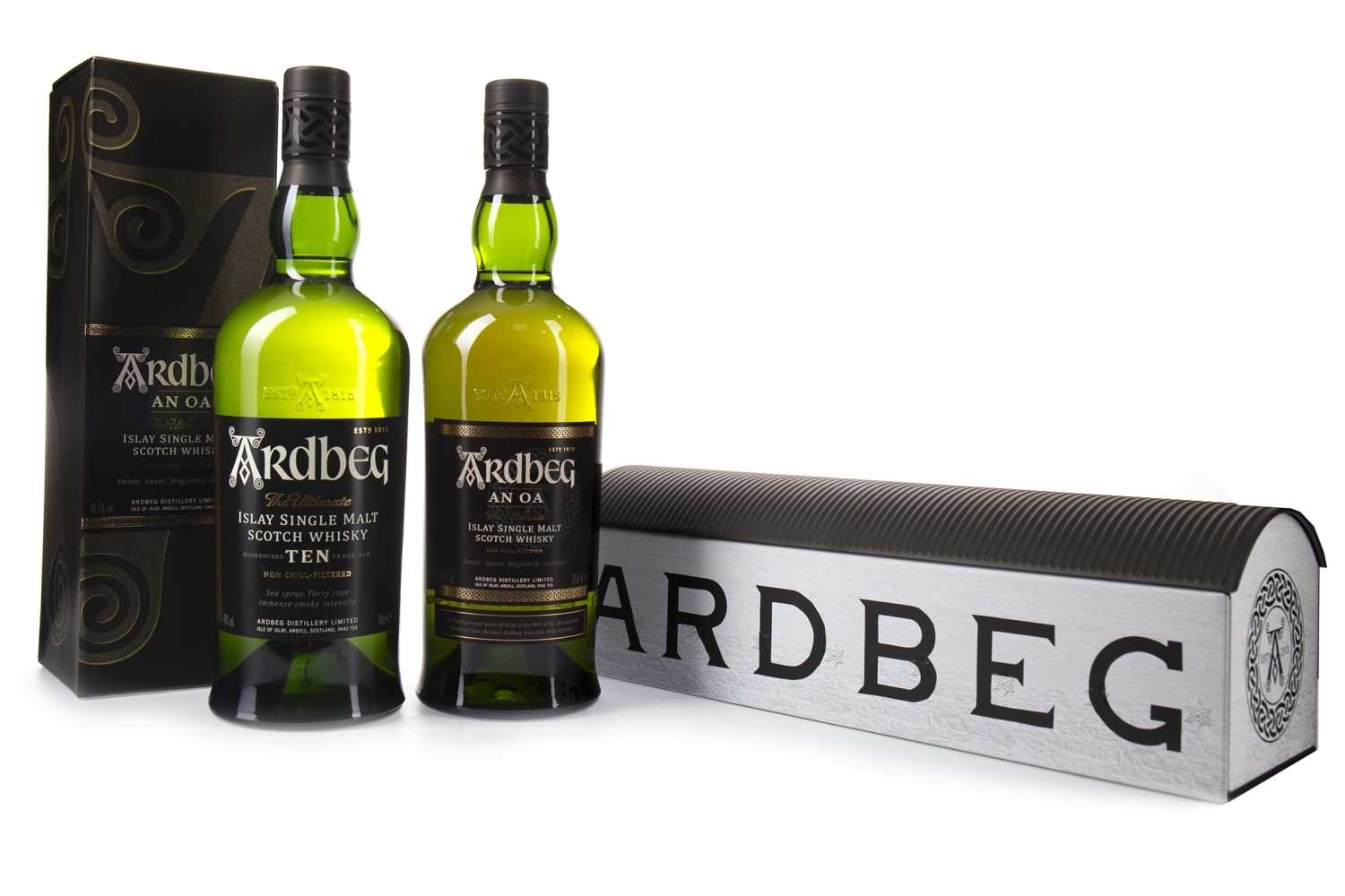 Lot 366 - ARDBEG AN OA AND 10 YEARS OLD WAREHOUSE PACKAGING