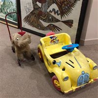 Lot 149 - A VINTAGE TRI-ANG NODDY CHILD'S TOY CAR AND A DUMBO TOY