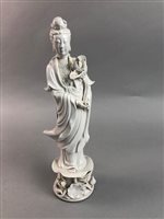 Lot 415 - CHINESE BLANC DE CHINE FIGURE OF GUANYIN