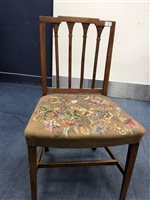 Lot 458 - A MAHOGANY UPHOLSTERED TUB CHAIR AND OTHER CHAIRS