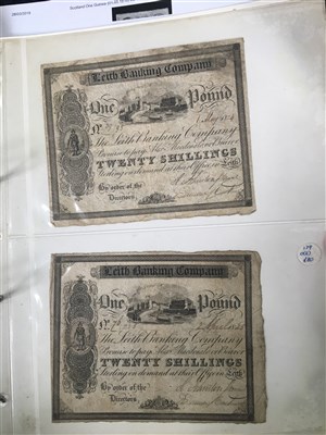 Lot 613 - A RARE ARCHIVE: COLLECTION OF EARLY BANKNOTES FROM THE LEITH BANKING COMPANY