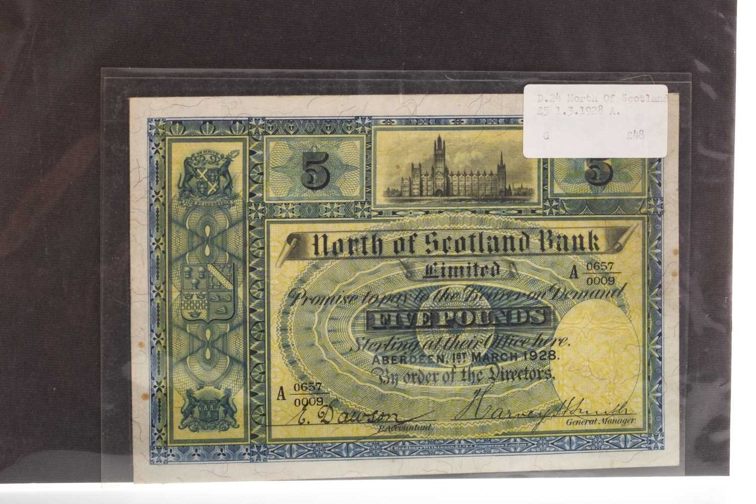 Lot 614 - THE NORTH OF SCOTLAND BANK LIMITED £5 NOTE 1928
