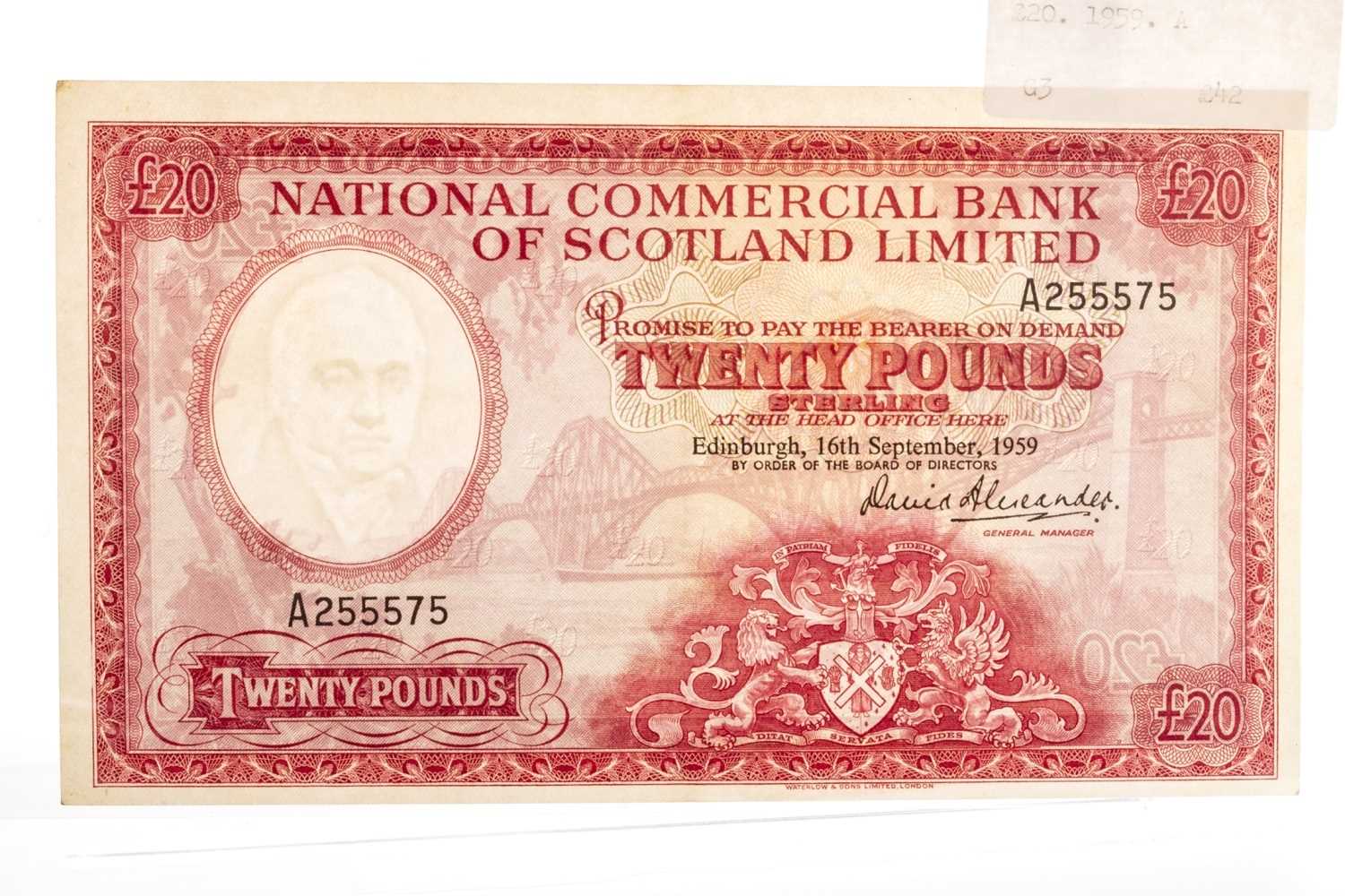 Lot 620 - NATIONAL COMMERCIAL BANK OF SCOTLAND LIMITED £20 NOTE DATED 1959