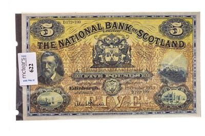 Lot 622 - THE NATIONAL BANK OF SCOTLAND £5 NOTE 1953