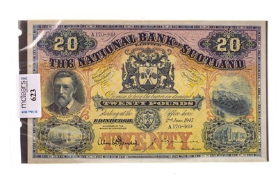 Lot 623 - THE NATIONAL BANK OF SCOTLAND £20 NOTE 1947