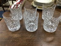 Lot 147 - A SET OF SIX CRYSTAL GLASSES, SIX CRYSTAL BOWLS AND A FRUIT BOWL