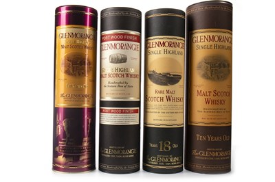 Lot 182 - GLENMORANGIE 18 YEARS OLD, PORT WOOD AND TWO 10 YEARS OLD