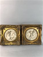 Lot 383 - A LOT OF FOUR GILT FRAMED WALL PLAQUES