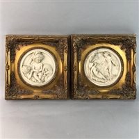 Lot 383 - A LOT OF FOUR GILT FRAMED WALL PLAQUES