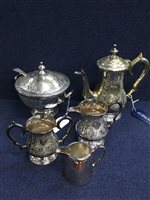 Lot 295 - A SILVER PLATED TEA AND COFFEE SERVICE AND OTHER PLATED WARES