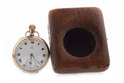 Lot 770 - AN OMEGA GOLD PLATED POCKET WATCH