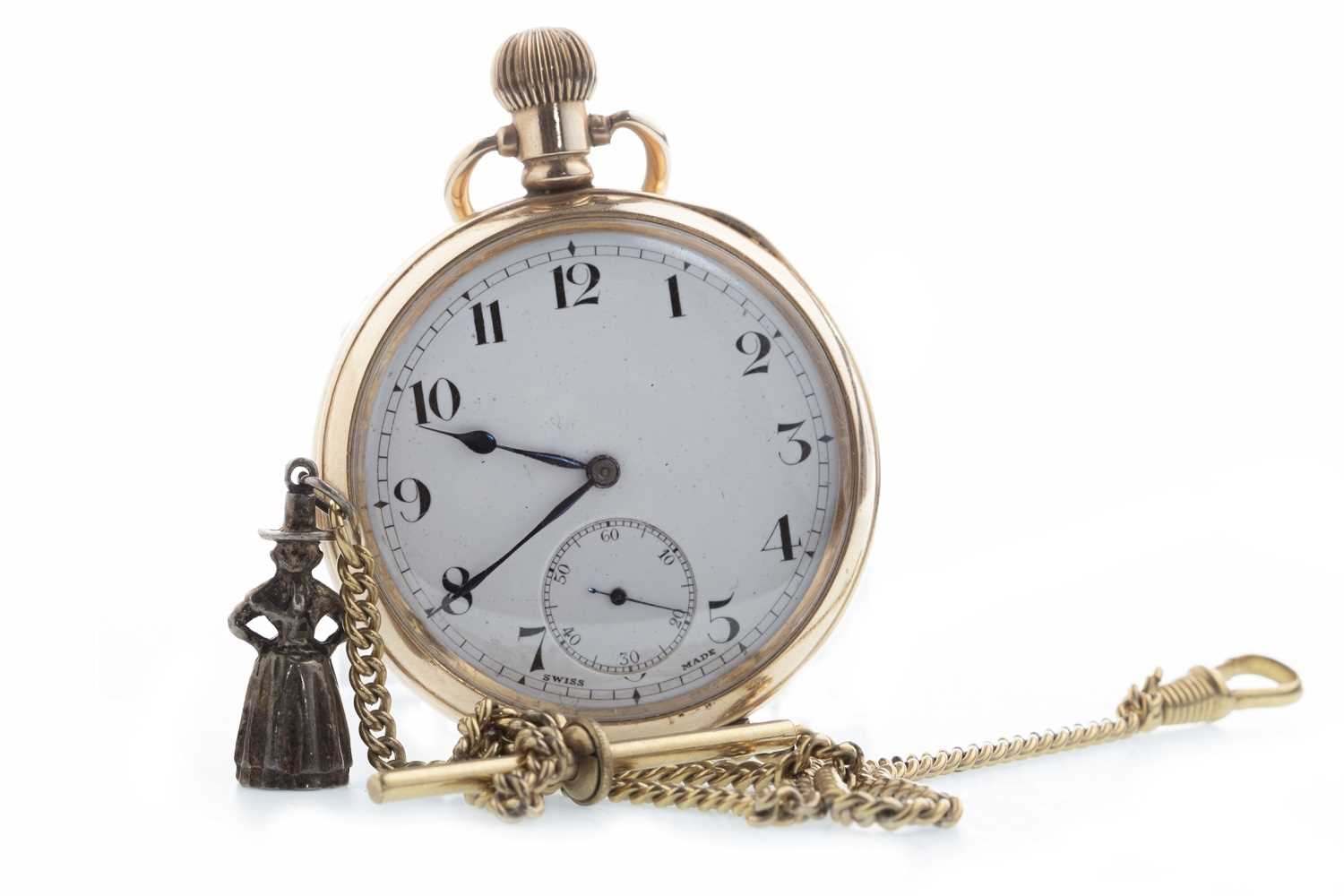Lot 771 - A GOLD PLATED FULL HUNTER POCKET WATCH