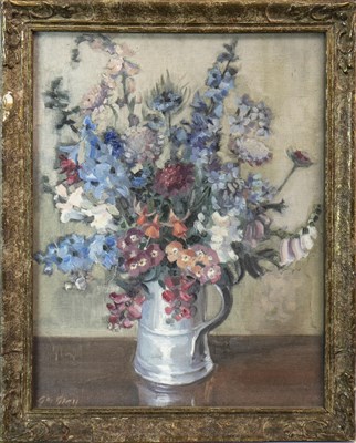 Lot 456 - FLORAL STILL LIFE, AN OIL BY GEORGE GRAY