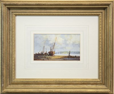 Lot 667 - BEACHED BOATS, A WATERCOLOUR BY D SHORT
