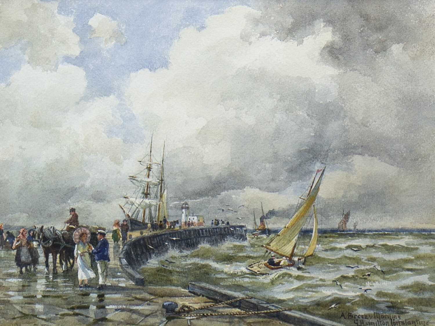 Lot 706 - A BREEZY MORNING, A WATERCOLOUR BY GEORGE HAMILTON CONSTANTINE