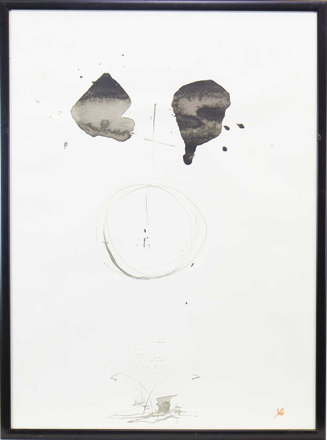 Lot 590 - ABSTRACT IV, AN INK BY WILLIAM JOHNSTONE