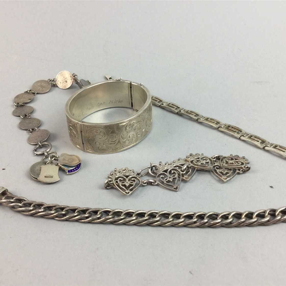 Lot 3 - A JOHN HART LUCKENBOOTH IONA SILVER BRACELET AND OTHER SILVER JEWELLERY