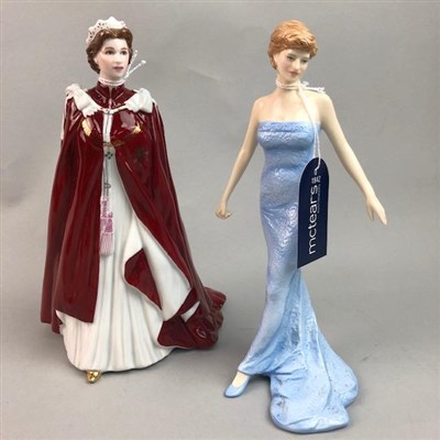 Lot 82 - A ROYAL WORCESTER QEII 80th BIRTHDAY FIGURE AND OTHER FIGURES