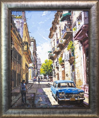 Lot 699 - ALLENDE MARTINEZ (CUBAN), CUBAN STREET oil on canvas, signed 60cm x 48cm Framed
