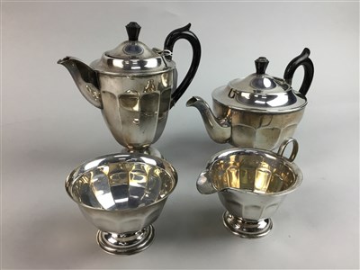 Lot 71 - A SILVER PLATED FOUR PIECE TEA AND COFFEE SERVICE