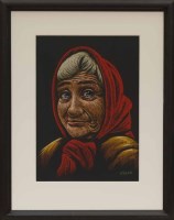 Lot 77 - GRAHAM MCKEAN, BARGAIN HUNTER WITH RED SCARF...