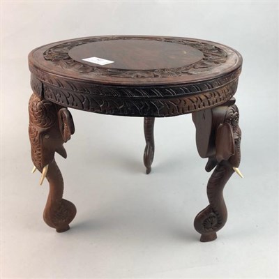 Lot 228 - A PAIR OF INDIAN CARVED WOODEN STOOLS