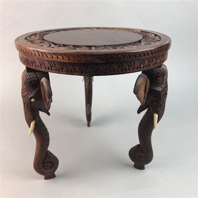 Lot 228 - A PAIR OF INDIAN CARVED WOODEN STOOLS
