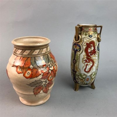 Lot 90 - A CROWN DUCAL VASE AND A NORITAKE VASE