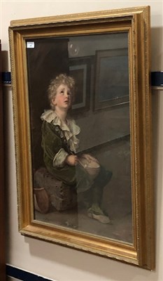 Lot 160 - TWO LARGE GILT FRAMED COLOUR PRINTS AFTER JOSHUA REYNOLDS AND OTHER PICTURES