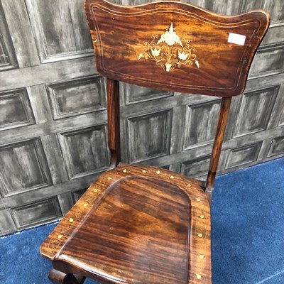 Lot 249 - A REPRODUCTION EASTERN INLAID HALL CHAIR