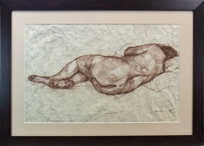 Lot 744 - JACKIE LYING, A CONTE ON PAPER BY REBECCA WESTGUARD