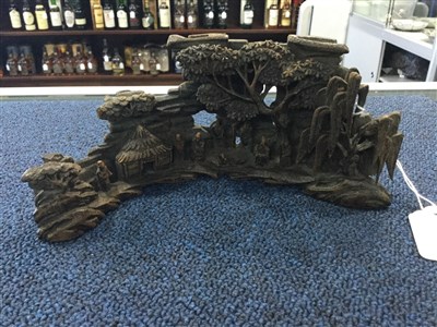 Lot 1058 - A CHINESE WOOD CARVING
