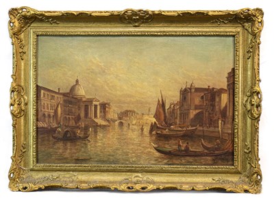 Lot 501 - GRAND CANAL, VENICE I, AN OIL BY ALFRED POLLENTINE