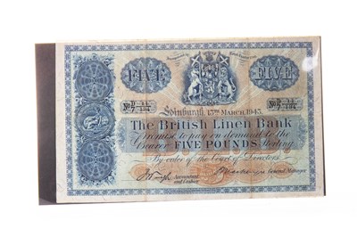 Lot 510 - A THE BRITISH LINEN BANK £5 FIVE POUNDS NOTE 1943