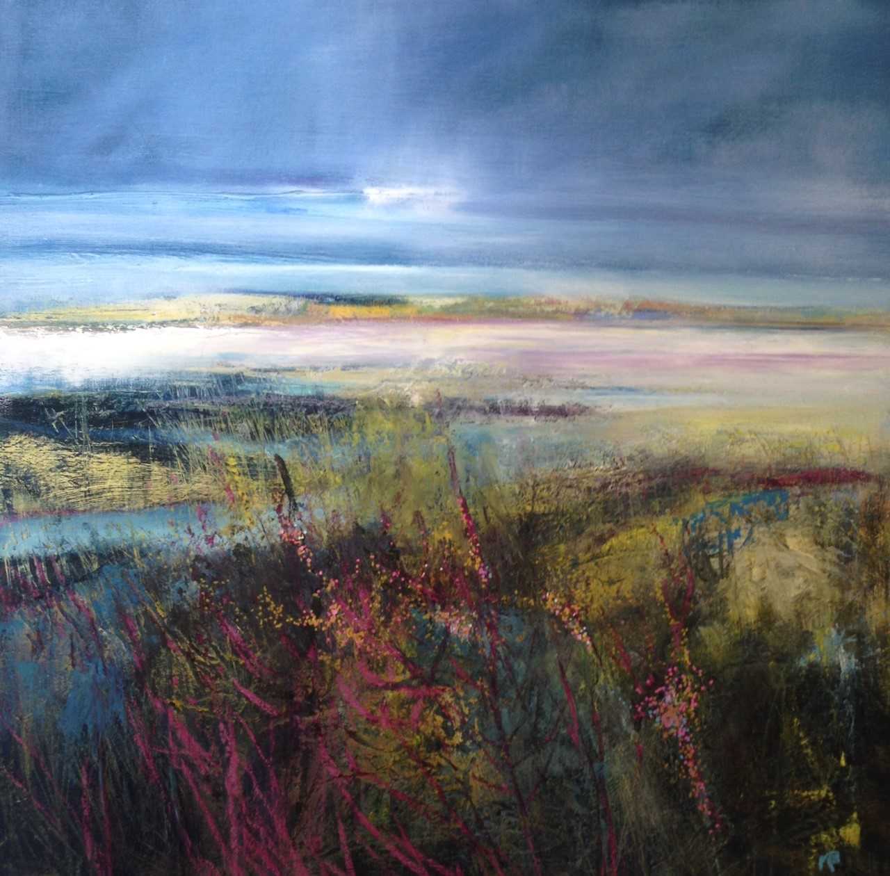 Lot 717 - WILD MACHAIR FLOWERS, A MIXED MEDIA BY MAY BYRNE
