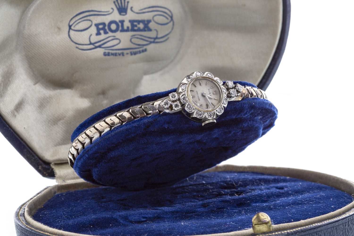 Lot 818 - A LADY'S ROLEX PRECISION DIAMOND SET WATCH